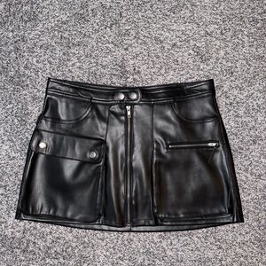 Aeropostale Black Faux Leather Mini Skirt
